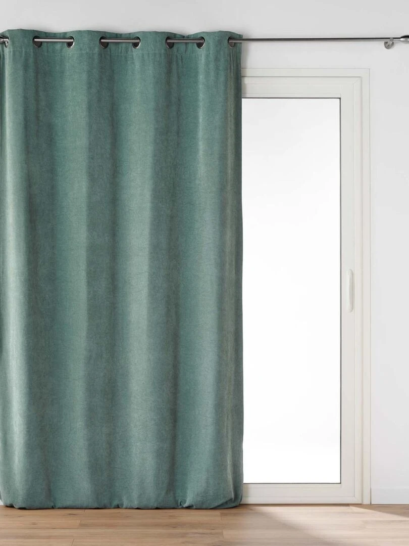Rideau tamisant en velours uni Vert olive