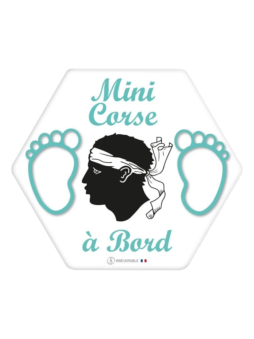 Adhésif bébé à bord Mini Corse Bleu