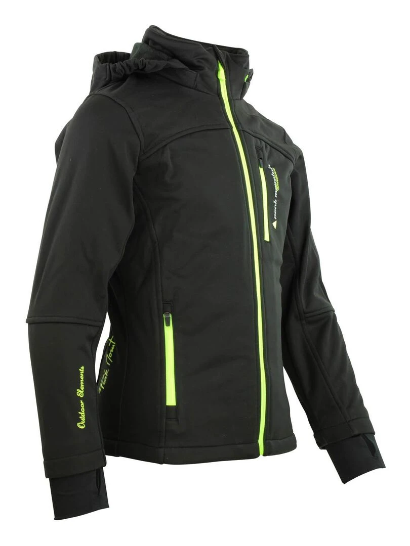Blouson softshell fille FANNE   PEAK MOUNTAIN   Noir Jaune