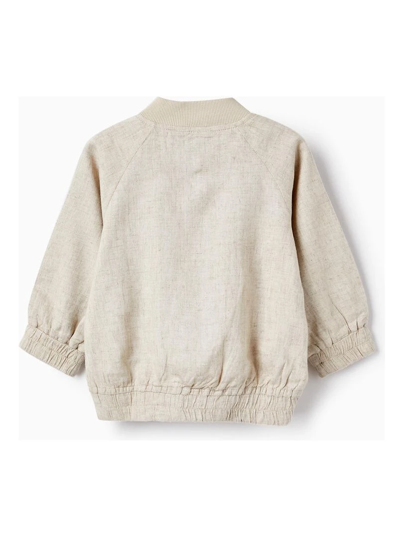 Veste Bomber en Lin pour Bébé Garçon CÉRÉMONIE Beige