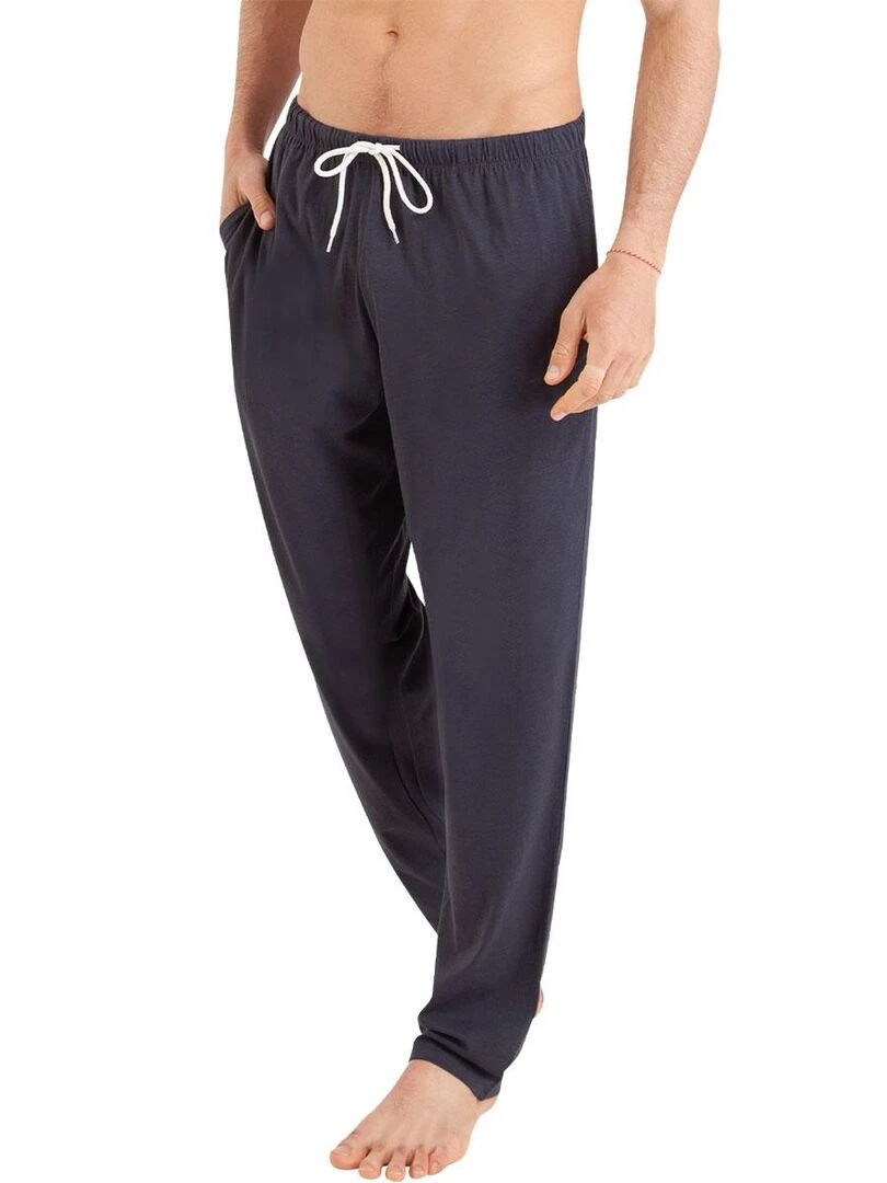 Pyjama long homme Rayures Fish & Chips Blanc Gris anthracite