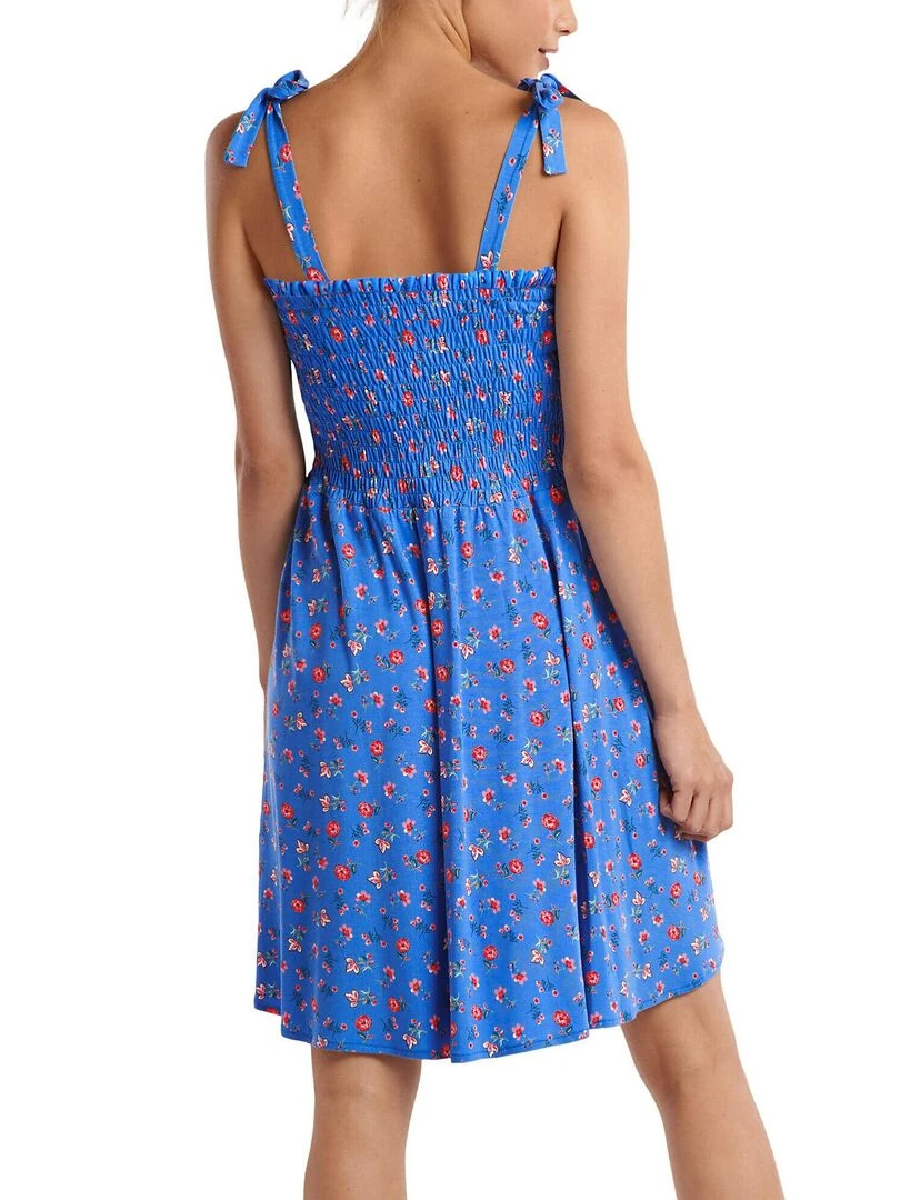 Robe estivale fines bretelles Java Bleu