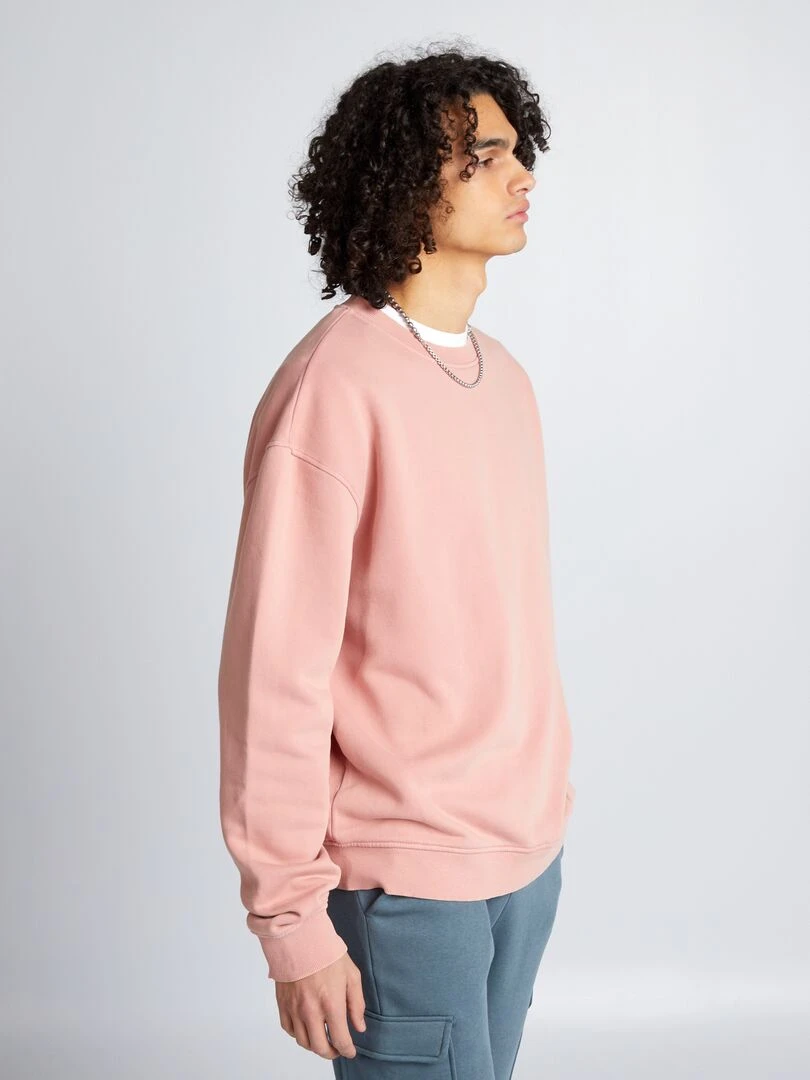 Sweat classique en molleton   Rose