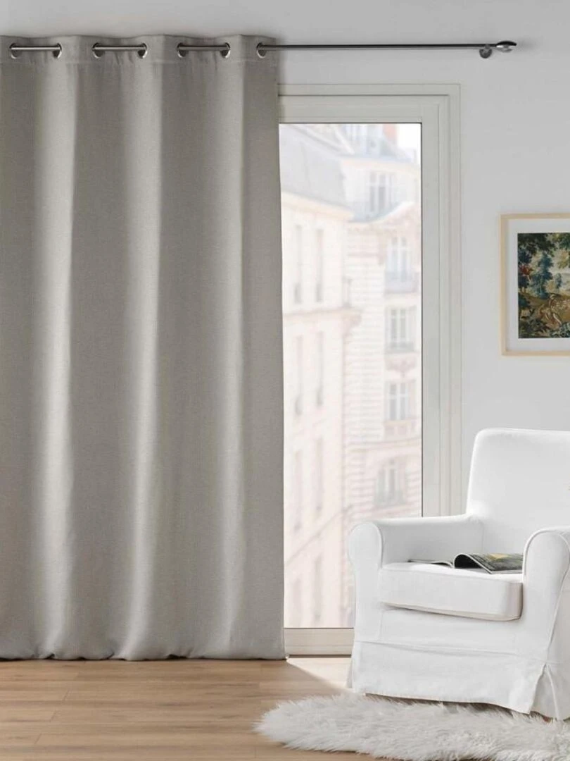 Rideau à œillets occultant jacquard 135x240 cm Blake gris Gris