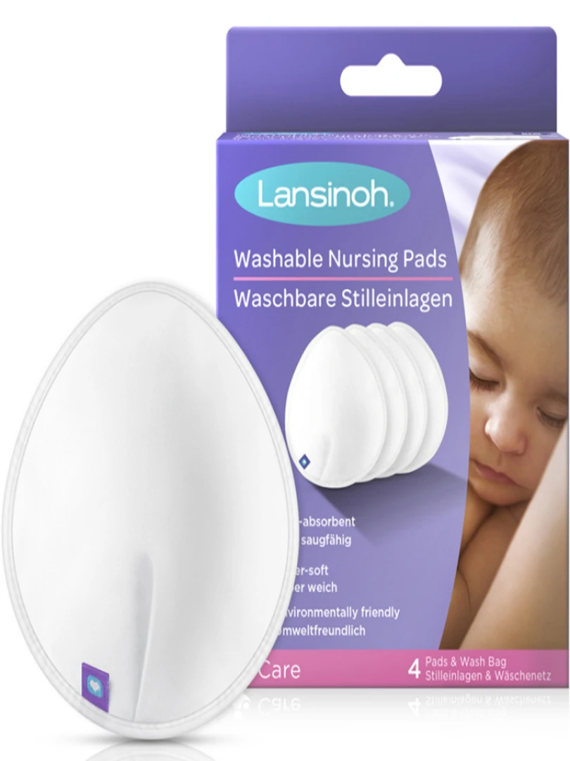 Lot de 4 coussinets d'allaitement lavables Blanc