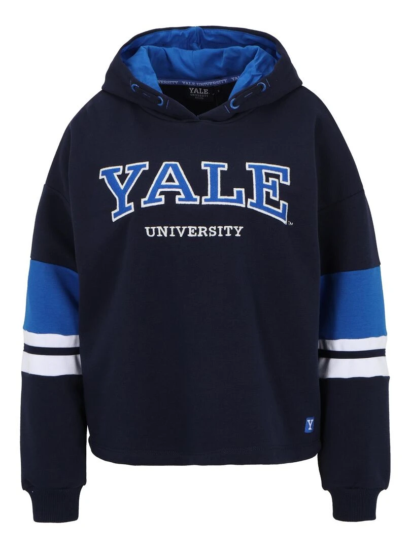 Sweat à capuche adulte YALE college imprimé Bulldog   Polycoton   Bleu marine   M   Bleu marine