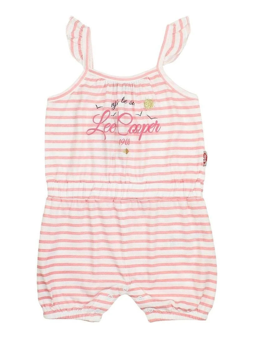Lee Cooper Combishort bébé fille imprimé Lee Cooper en coton Rose
