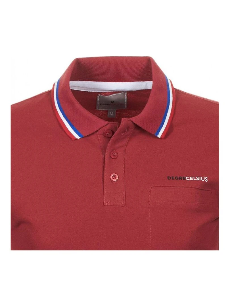 Polo manches longues homme CILAR   DEGRE CELSIUS   Rouge