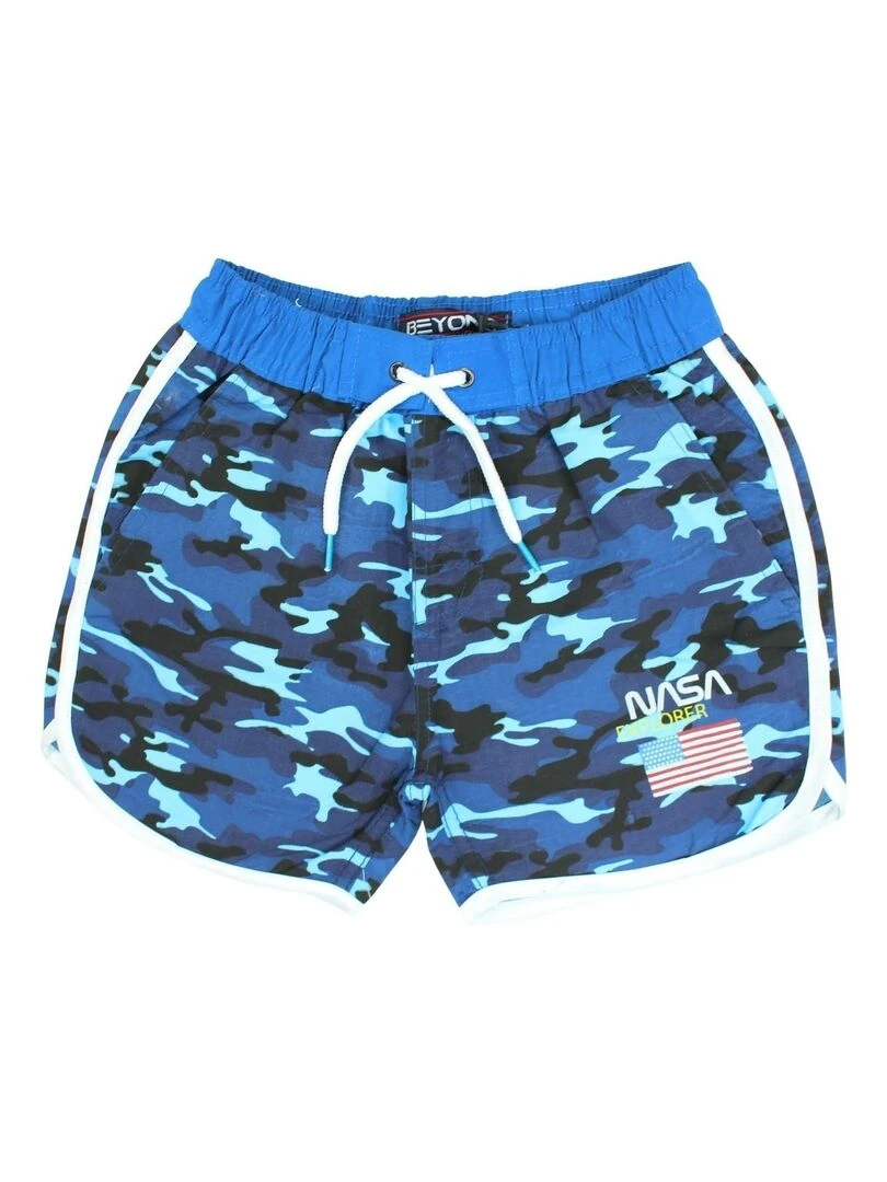 Nasa Short De Bain garçon imprimé logo Bleu