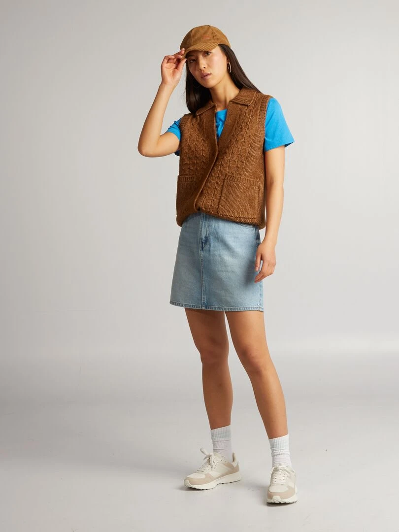 Gilet en maille Marron