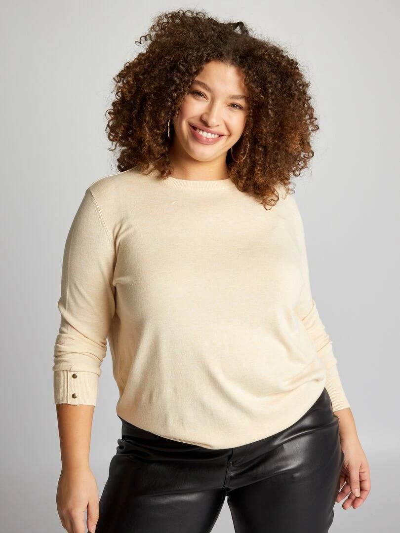 Pull en maille douce ultra stretch Beige