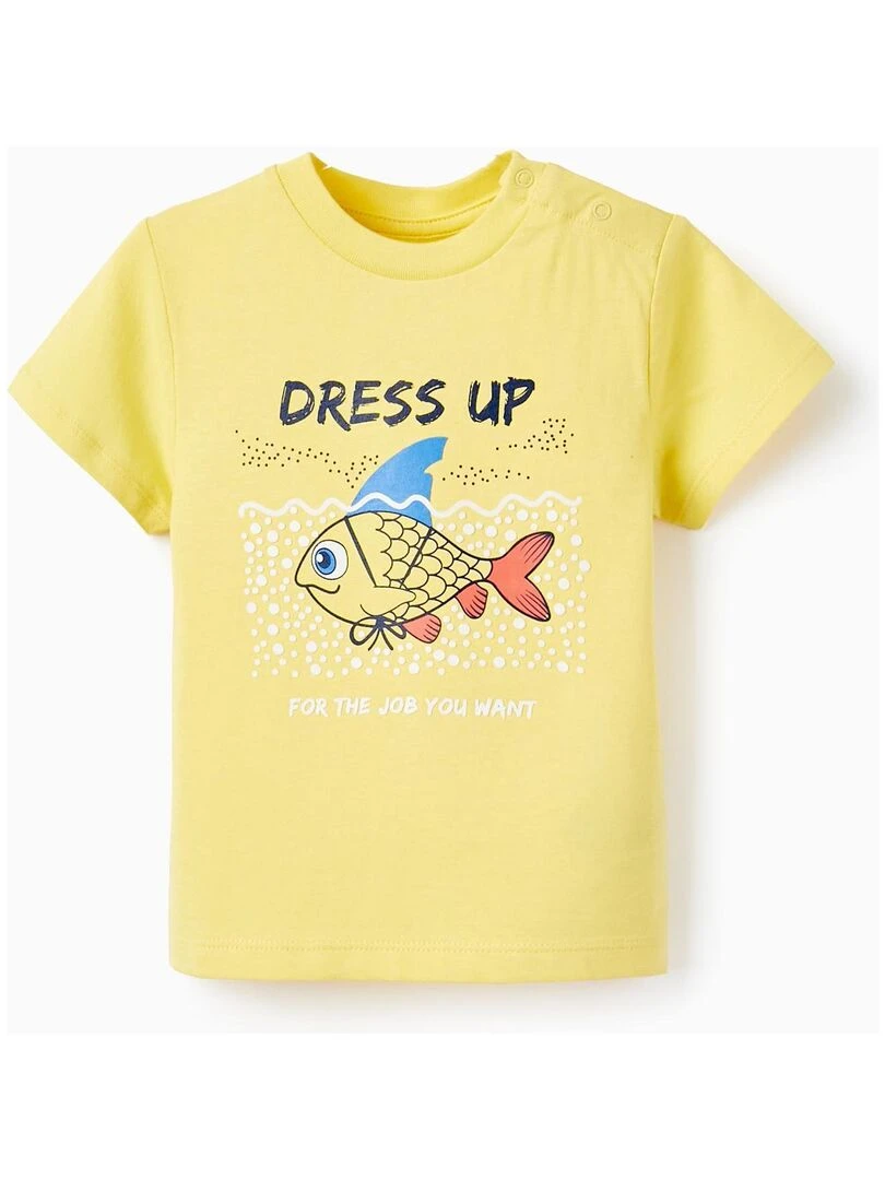 T Shirt En Coton Pour Bébé Garçon 'Dress Up' manches courtes AUSTRALIAN SURFING Jaune