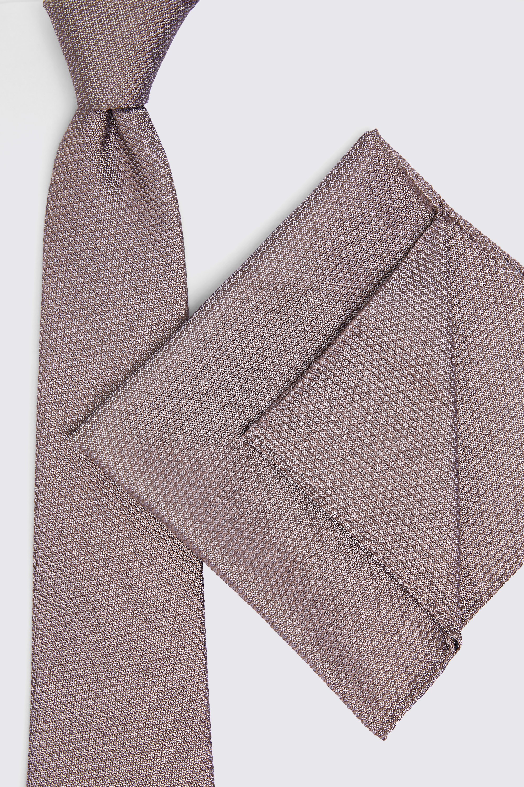 Taupe Silk Semi-Plain Pocket Square   Buy Online at Moss