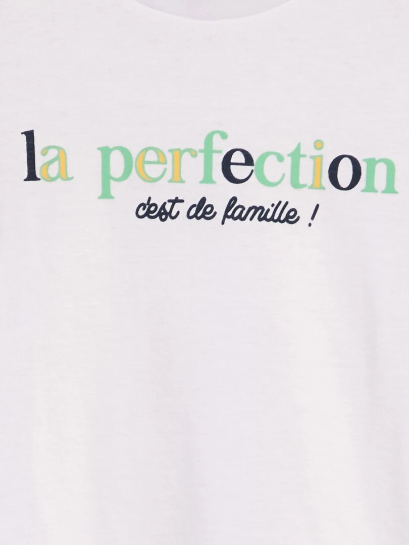 Ensemble de pyjama 'famille'    2 pièces   Blanc