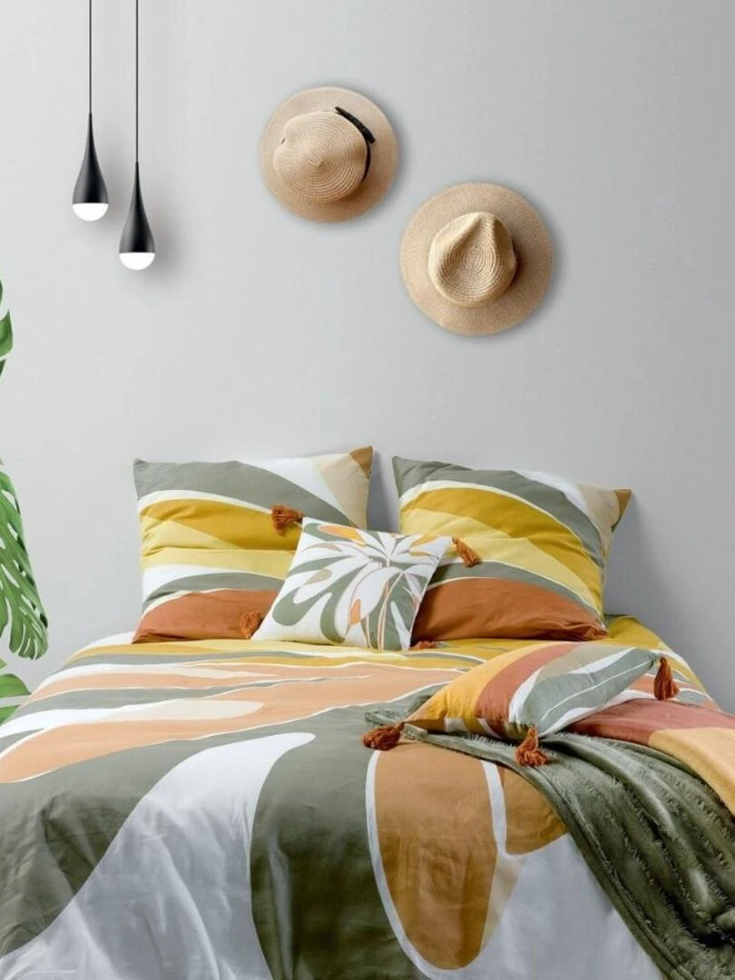 Housse de couette Kentia + taie(s) 100% coton Blanc