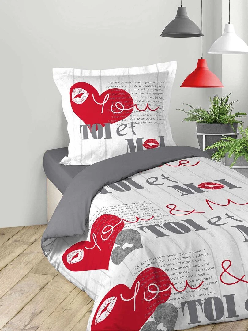 Parure Housse de couette Collection Toi & Moi Blanc