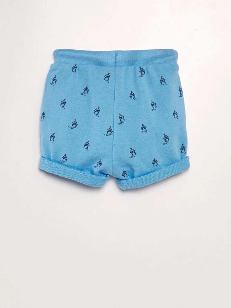 Short en molleton avec imprimé   Bleu