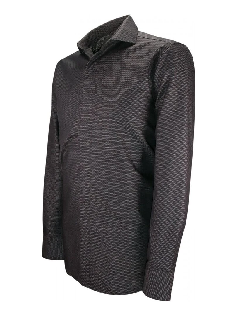 Chemise mode gorge cachée à motifs ANDREA   Noir