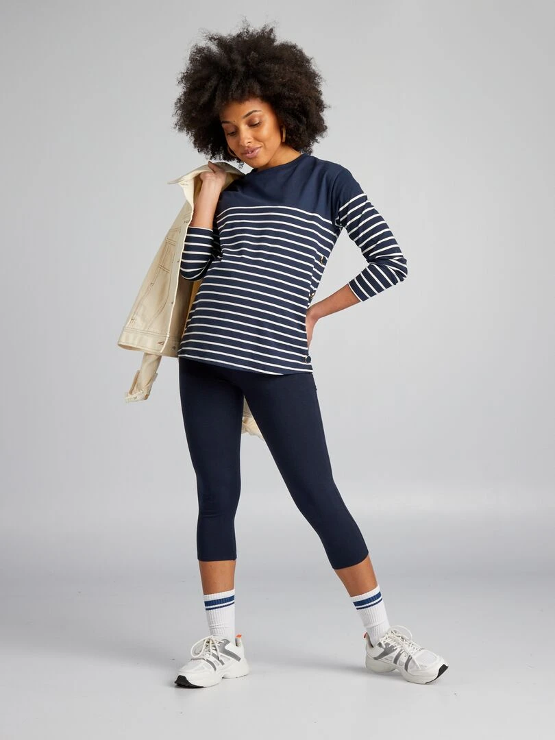 Legging court grossesse bleu marine