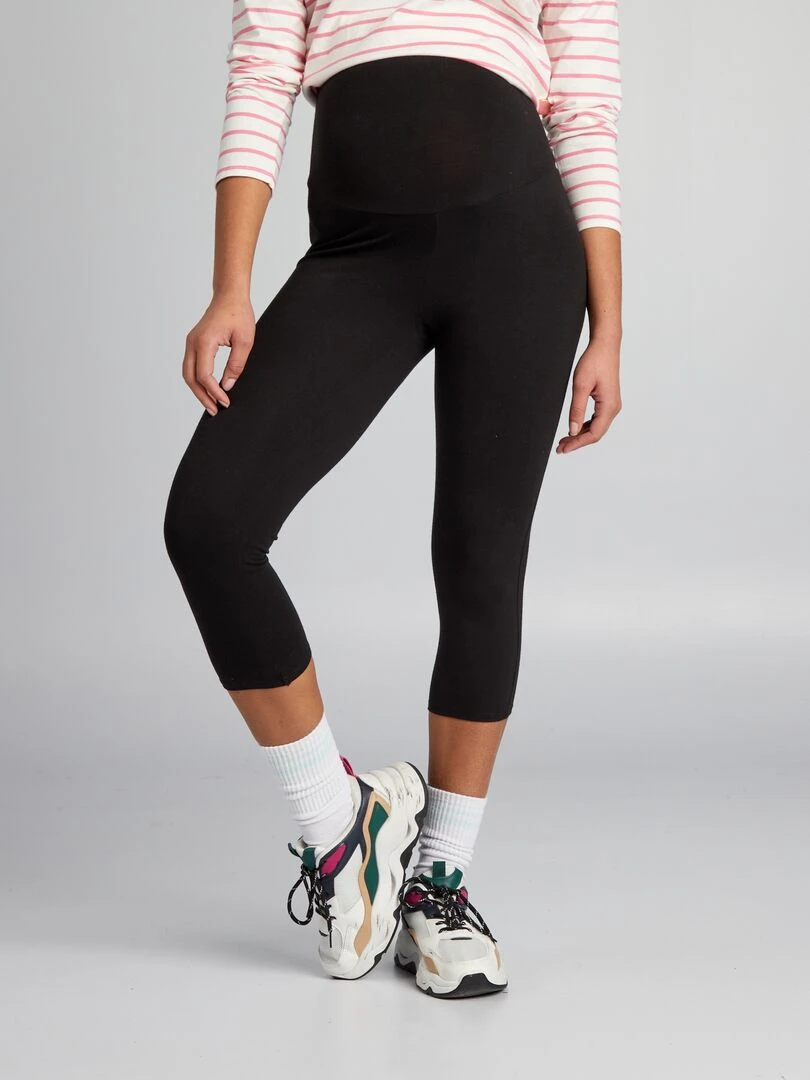 Legging court grossesse noir