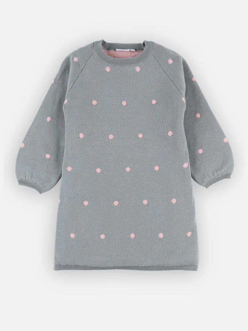 Robe jacquard à pois  kaki/rose clair   Noukie's   Vert