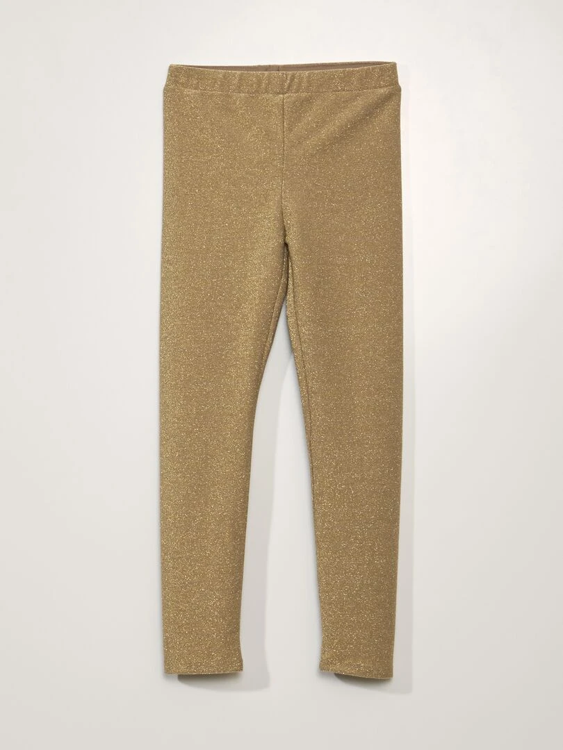 Legging long à paillettes doré