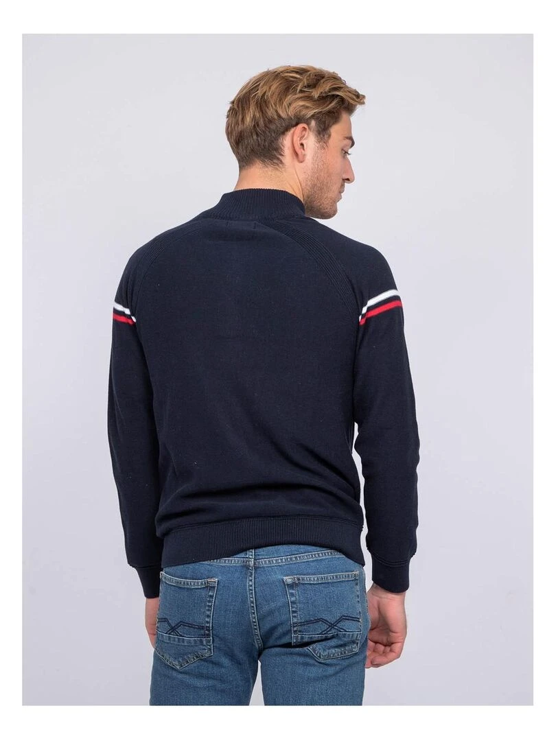Gilet zippé col montant coton AUGUSTIN Bleu marine