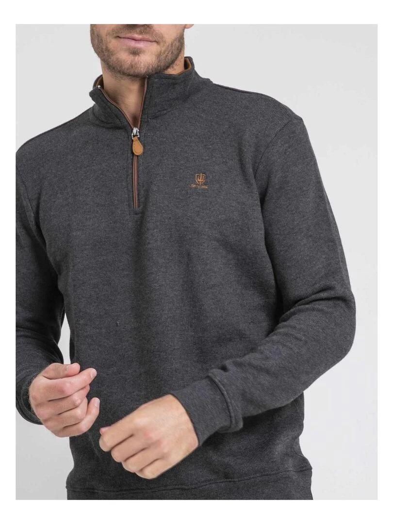 Sweat col montant zippé WOMPOU   Noir