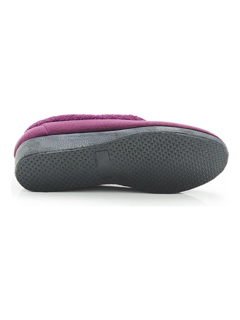 Pantoufles velours Damart Violet prune