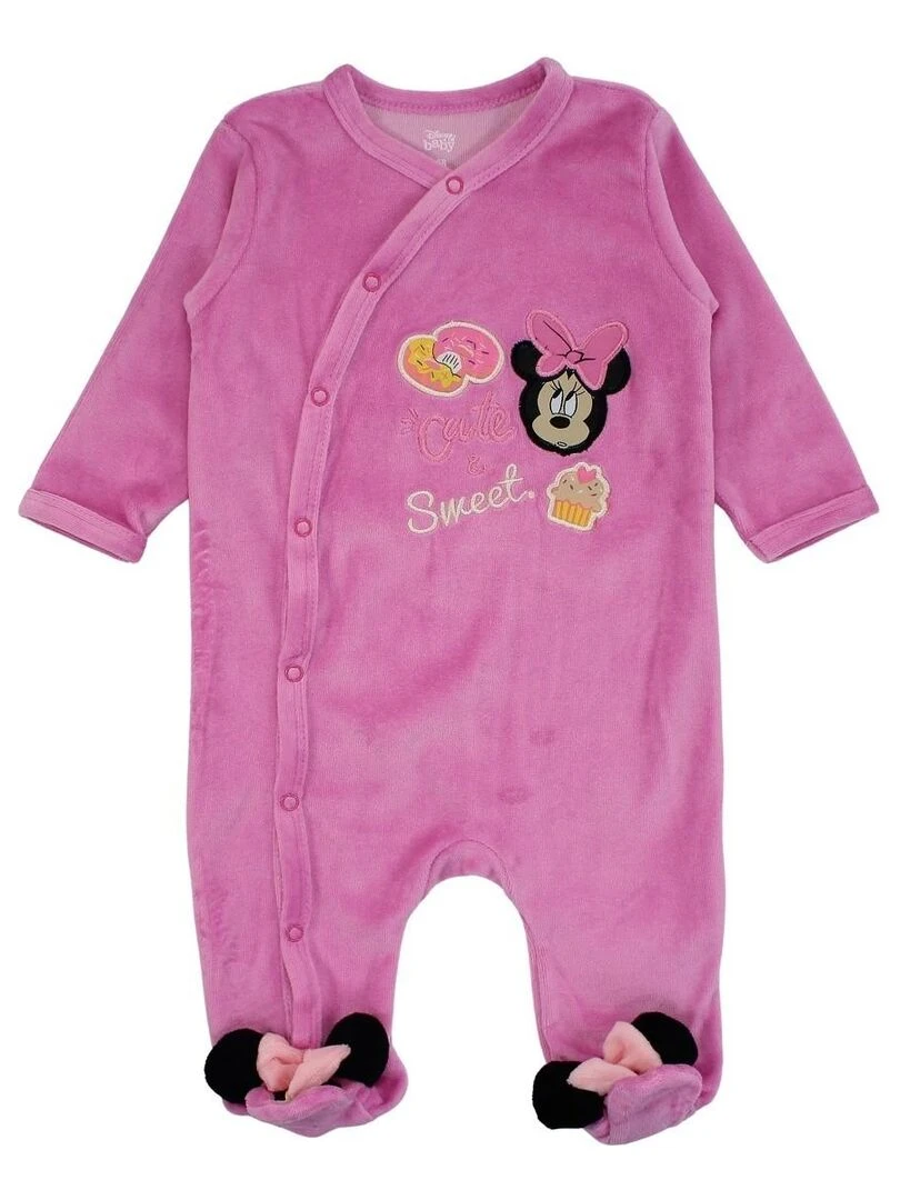 Disney Grenouillere bébé fille imprimé Minnie en coton Rose