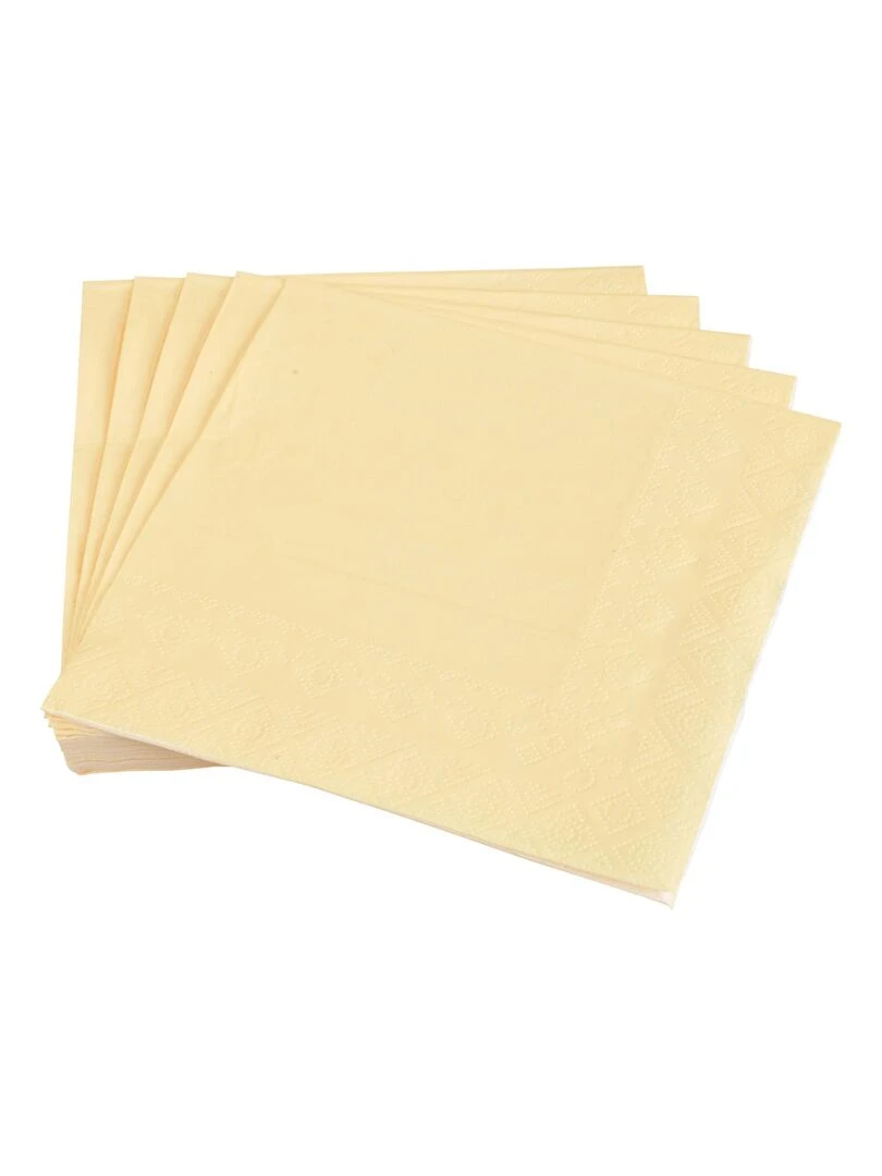 Lot de 20 serviettes en papier Tendance Uni Beige