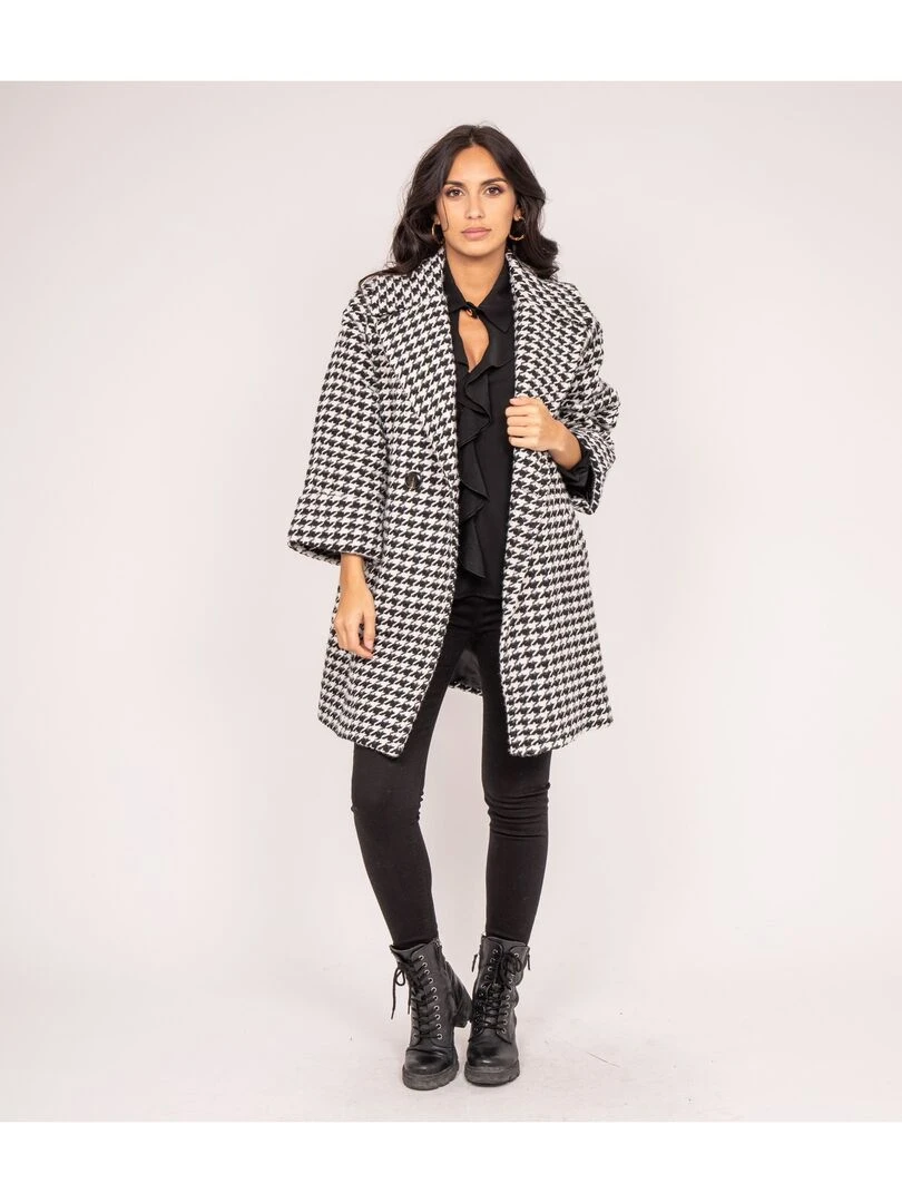 Manteau pied de poule UMAC   Noir