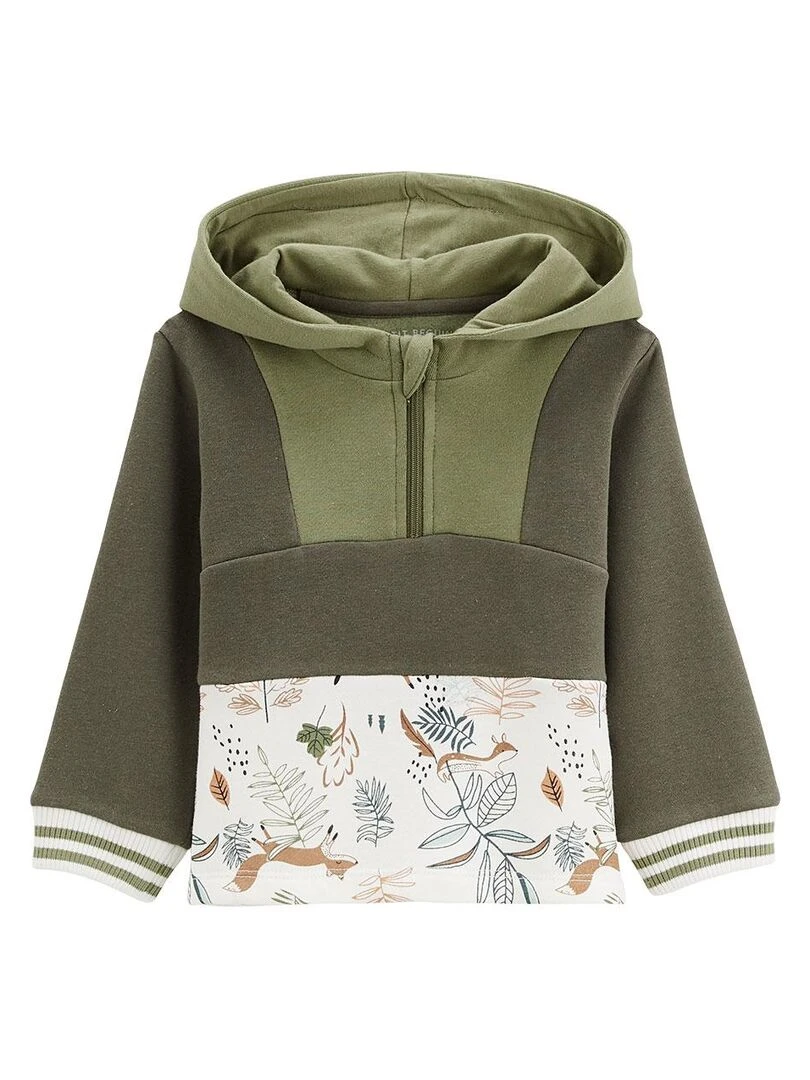 Sweat shirt à capuche bébé en molleton Montreal Kaki