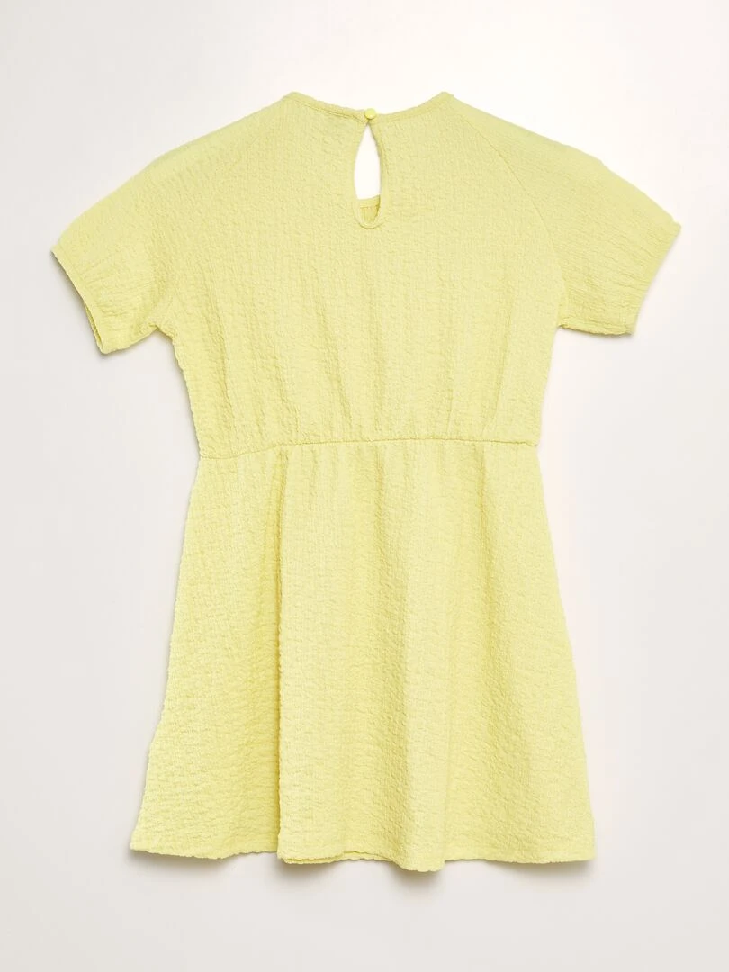Robe en maille gaufrée jaune