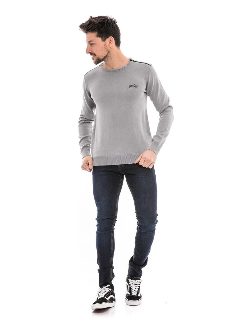 Pull col rond AXILO   Gris