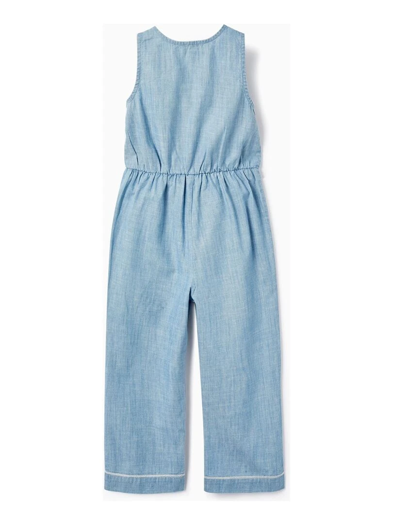 Salopette en Jean en Coton avec Broderies pour Fille ATLANTIC COMPANY Bleu