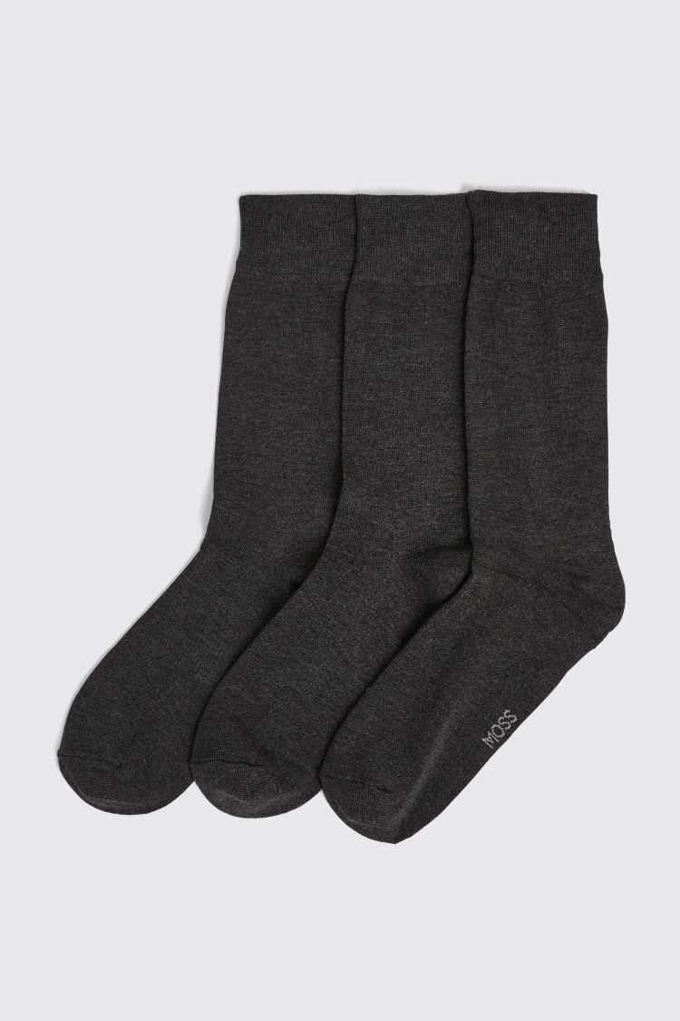 Charcoal 3-Pack Bamboo Socks Buy Online at Moss