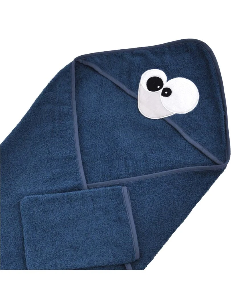 Sortie de bain avec gant Pingou Bleu