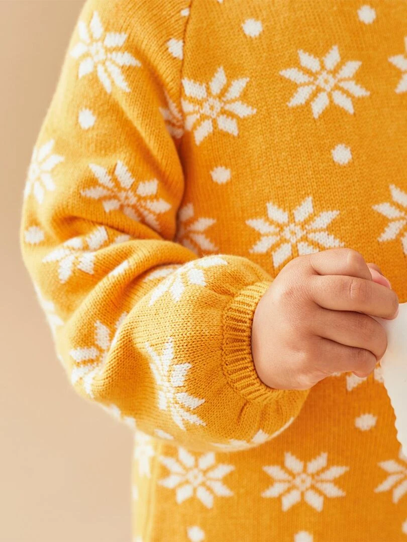 Robe tricot flocons  jaune/écru   Noukie's   Jaune