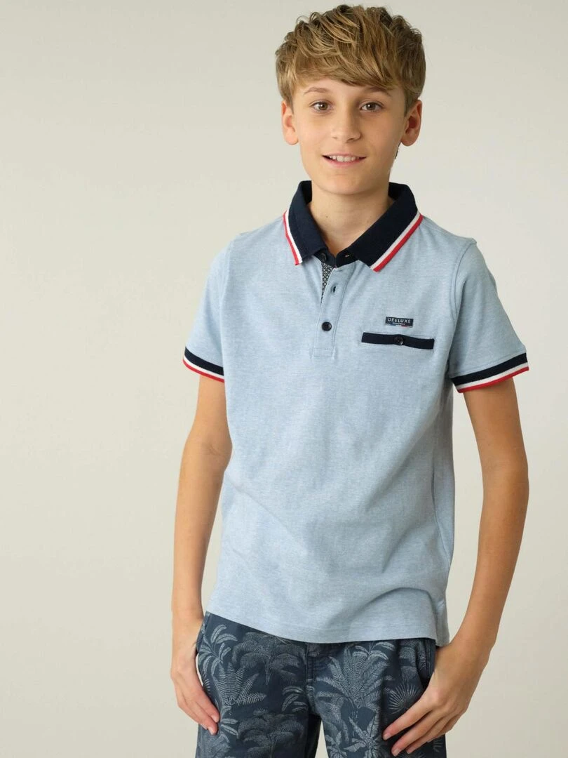 Polo en coton pour garçon 'Deeluxe' Bleu