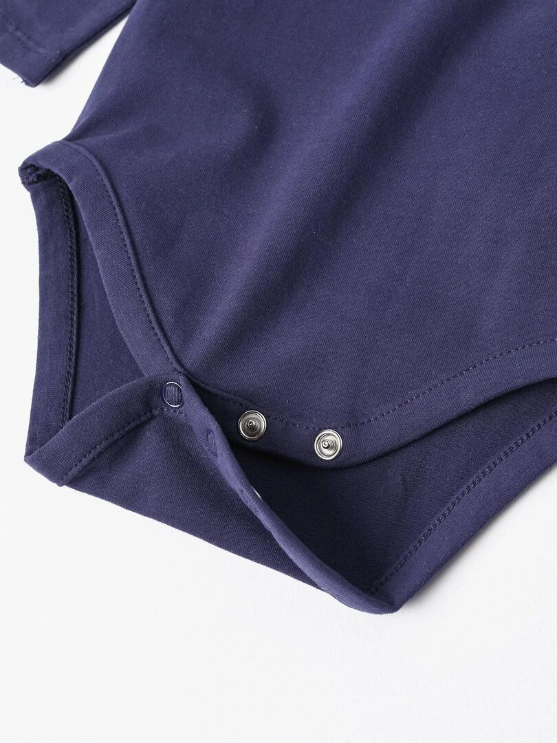 Body Polo en Coton pour Nouveau né manches longues  BALMORAL'S AFTERNOONS   Bleu foncé