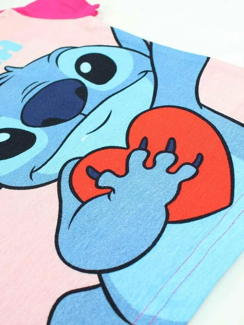 Disney   Ensemble T shirt short fille Imprimé Lilo Et Stitch   Rose fushia