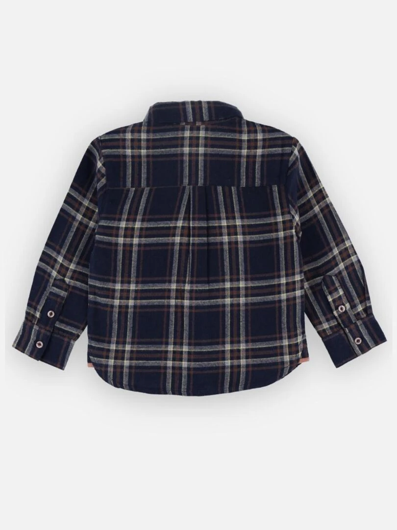 Chemise flannelle à carreaux  marine/caramel   Noukie's   Bleu