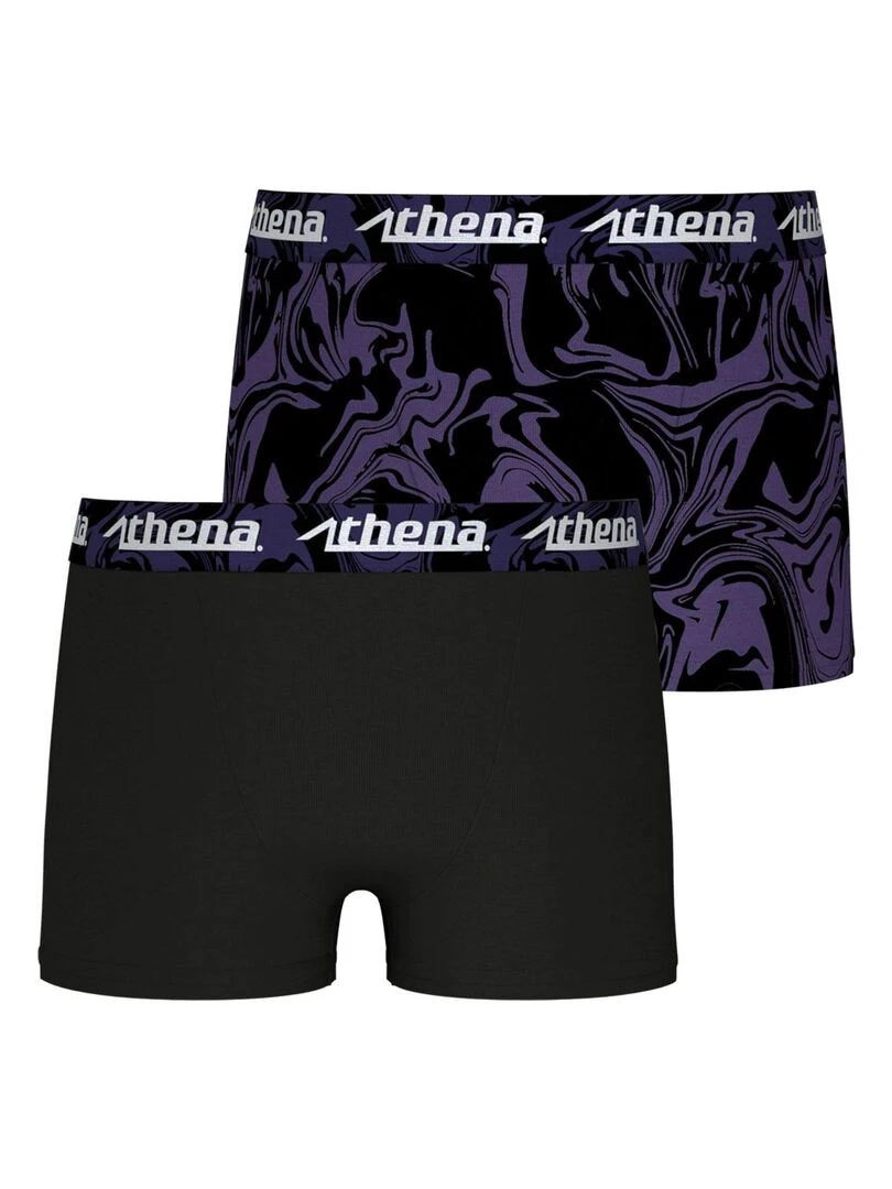 Lot de 2 boxers garçon Print Box Noir Violet