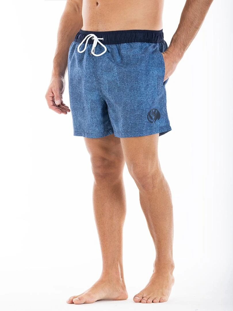 Short de bain imprimé denim CLINT 'Rica Lewis' Bleu