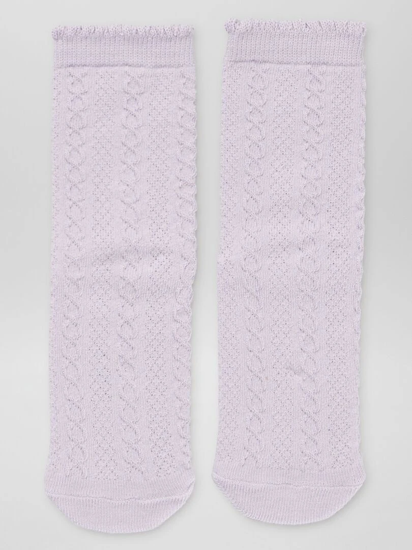 Lot de 5 paires de chaussettes torsadées   Violet/rose/gris