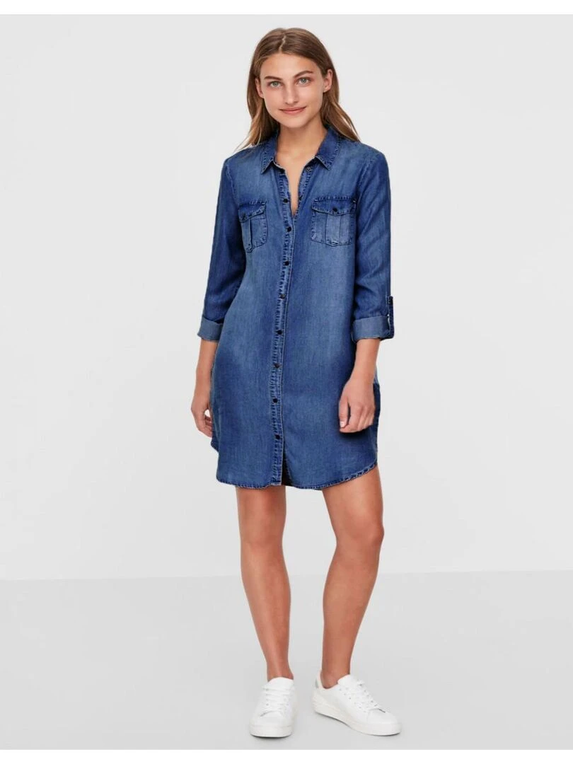 Robe courte en jean Vero Moda Bleu