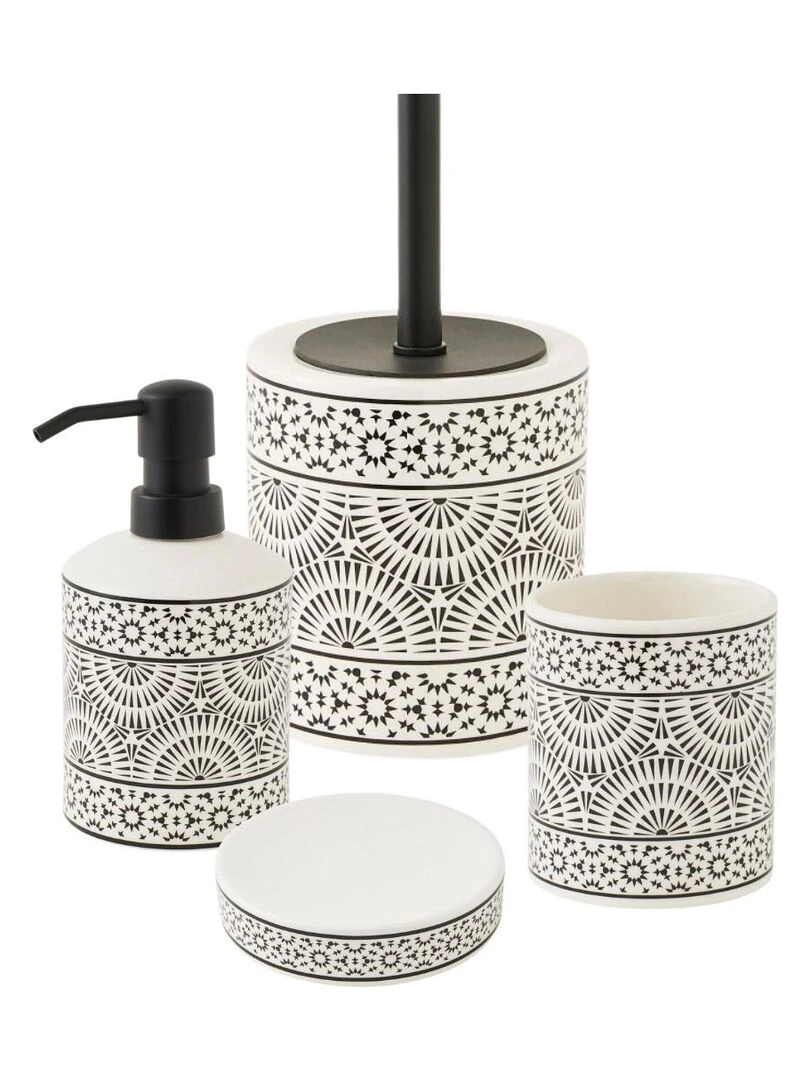 Guy Levasseur Set de salle de bain en porcelaine blanc 4 pièces Beige
