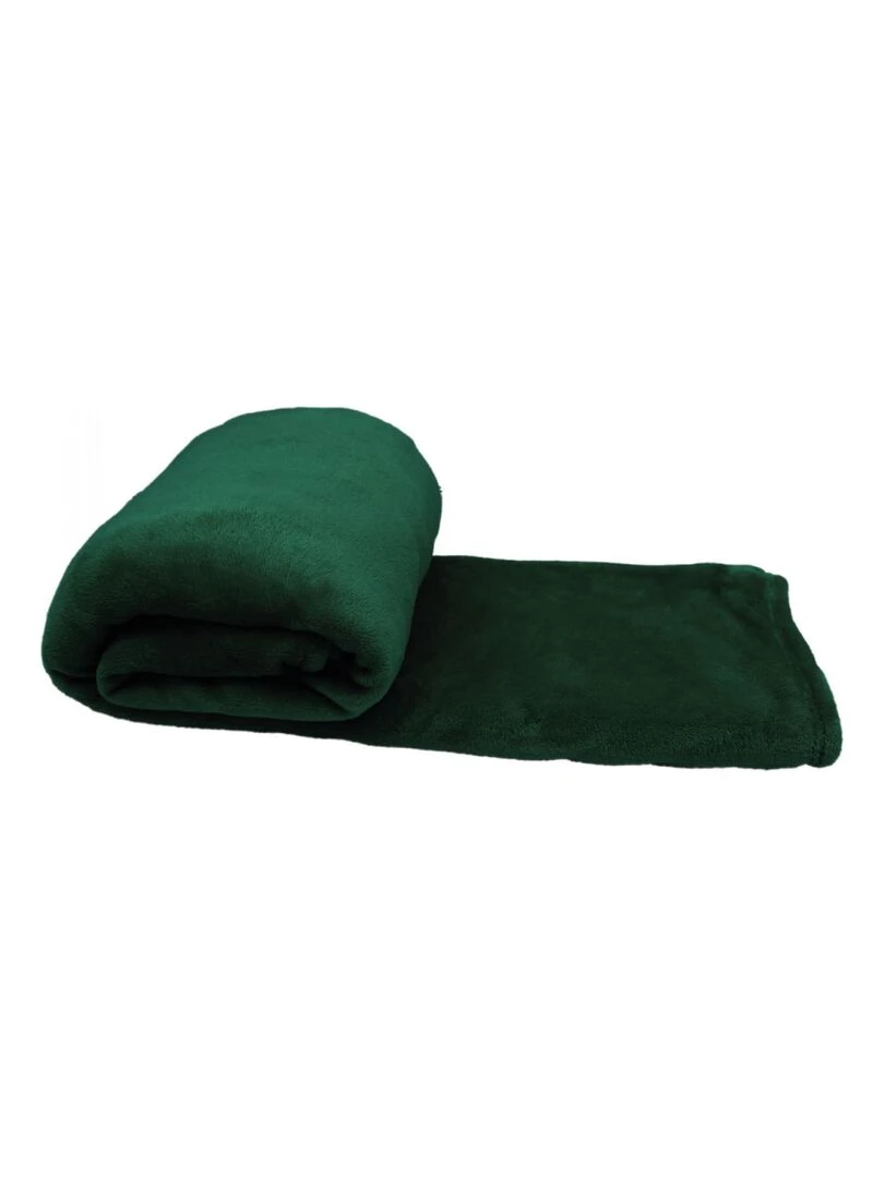 Couverture plaid polaire en flanelle ultra doux 220 x 240 cm Vivezen Vert