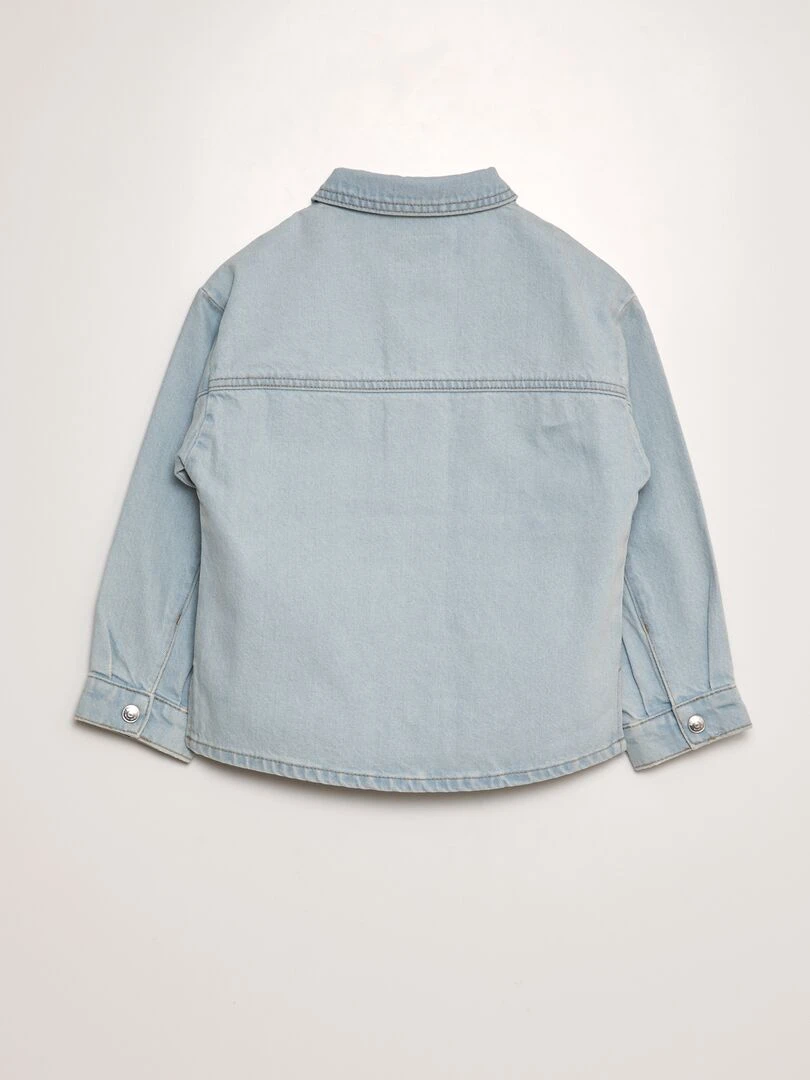 Veste en jean pressionnée Bleu